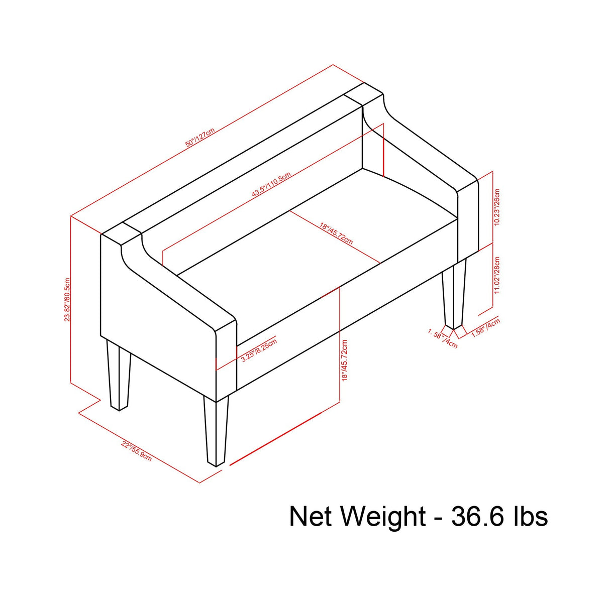 Parris Upholstered Bench - Platinum