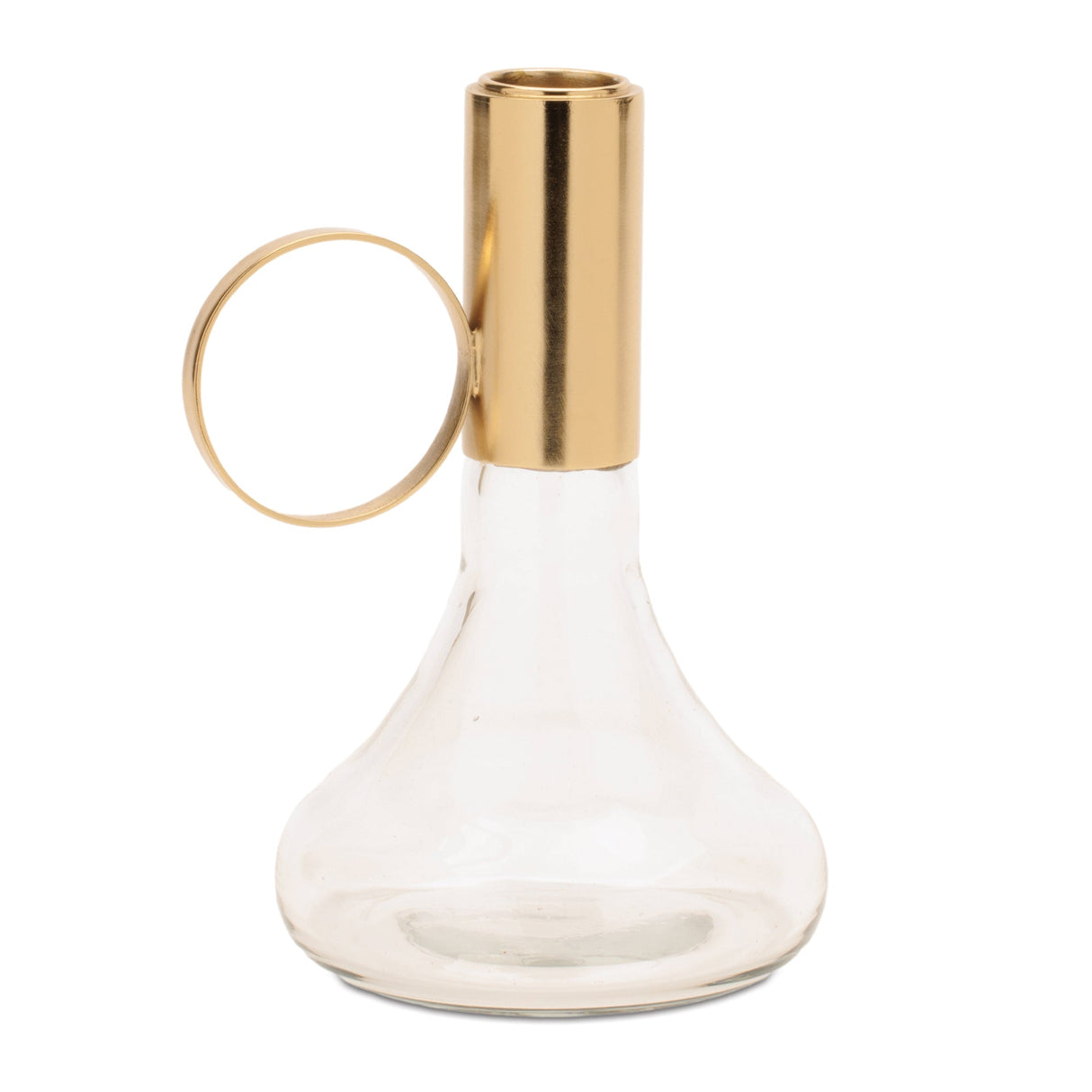 Modern Metal Taper Candle Holder with Glass Base (Set of 2)