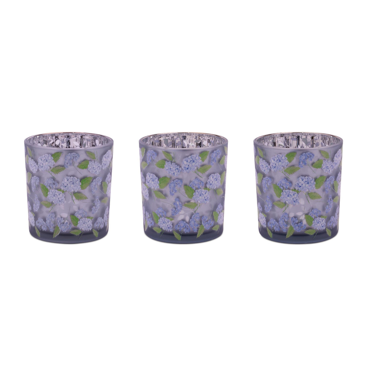 Frosted Hydrangea Print Votive Holder (Set of 3)