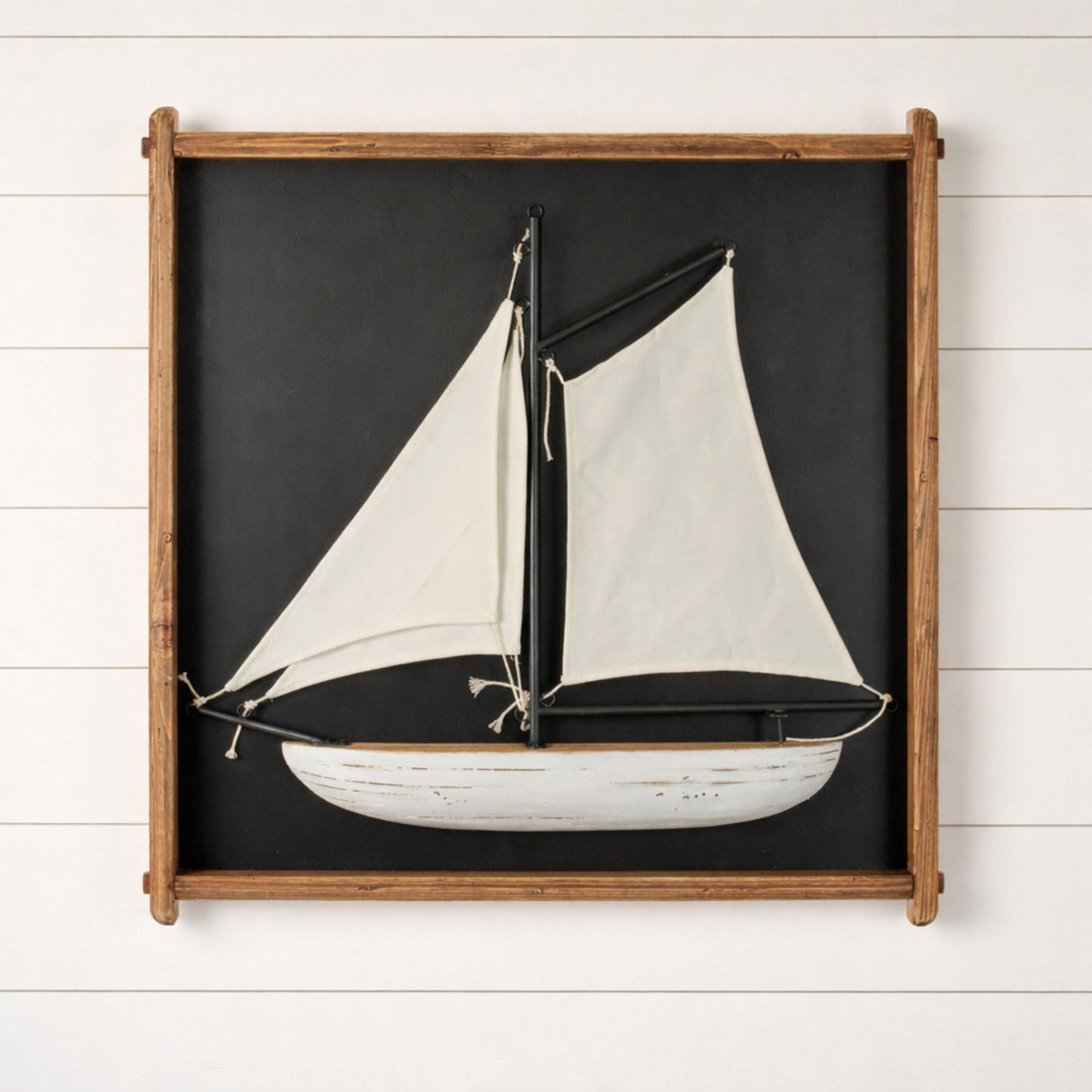 Framed 3D Sailboat Wall Art 30"SQ