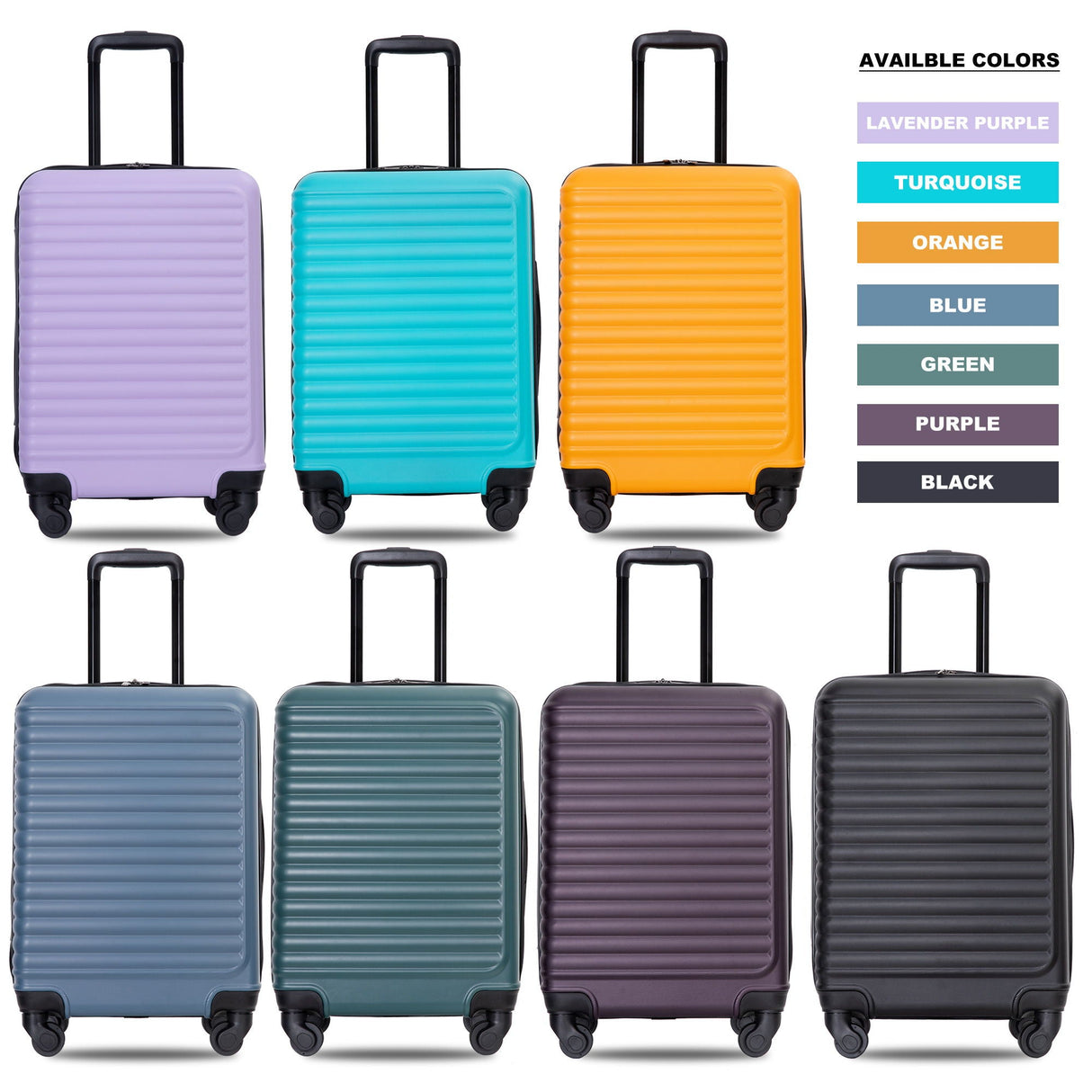 20" Carry On Luggage Lightweight Suitcase, Spinner Wheels