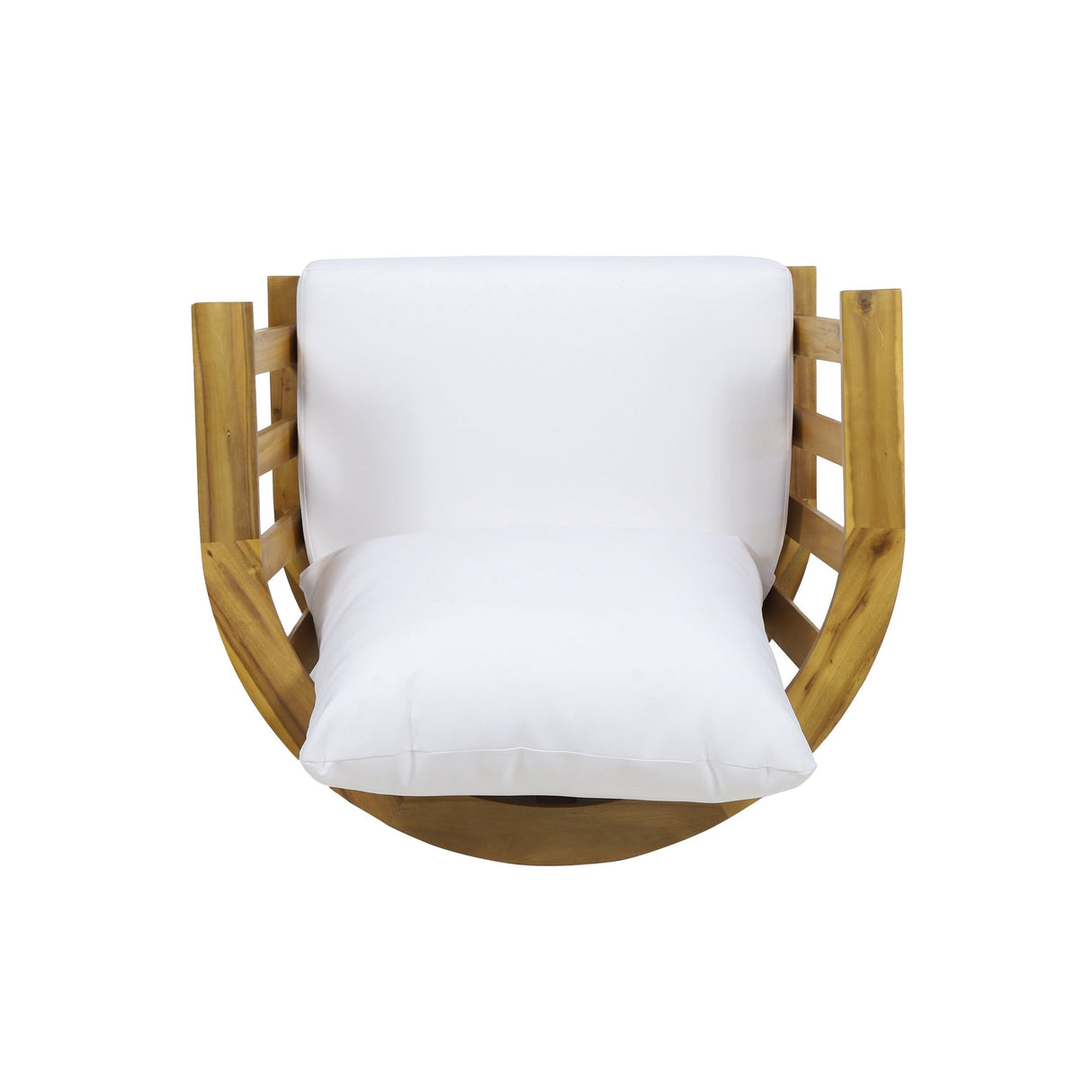Set of 2 Outdoor Acacia Wood Patio Club Chairs