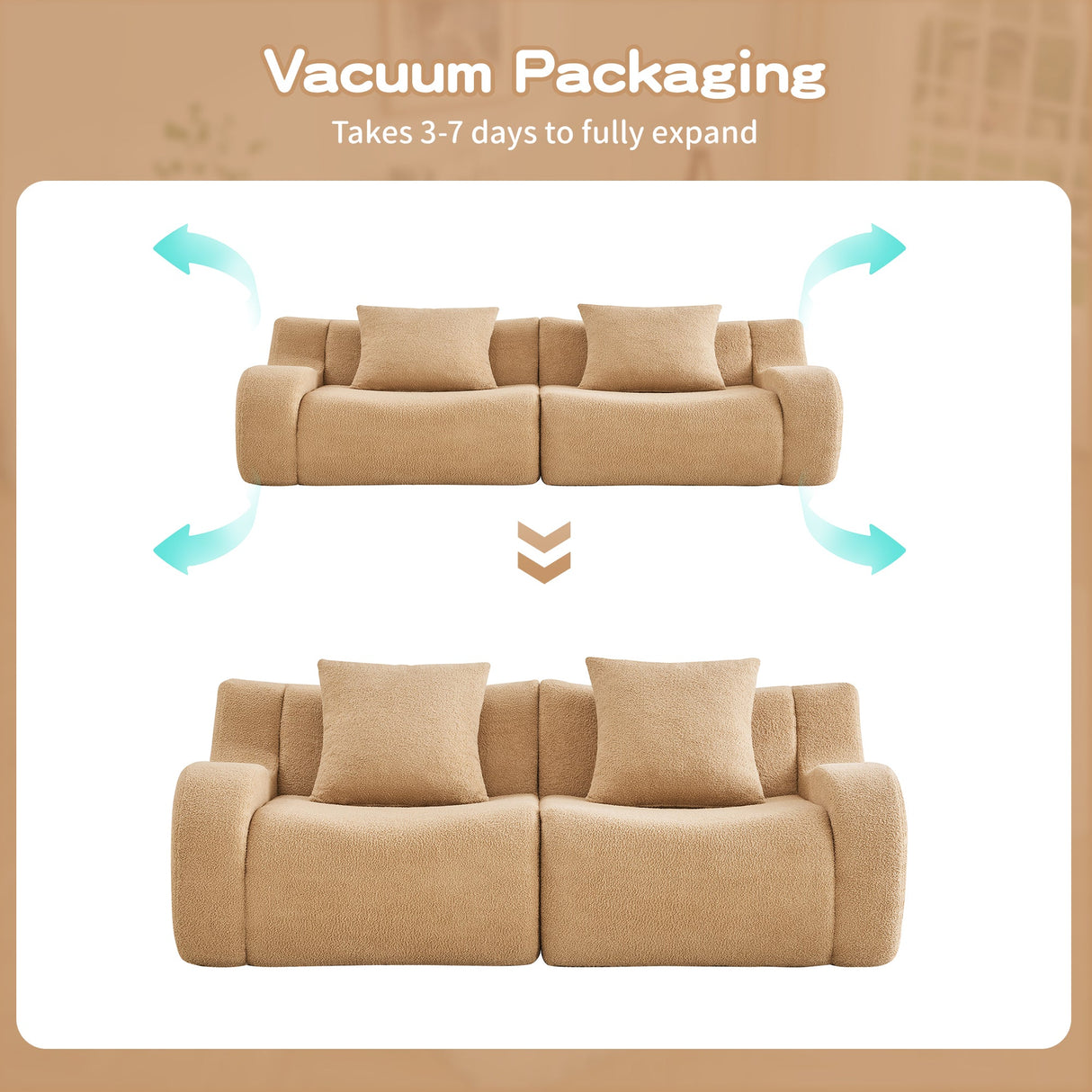 Soft Teddy Fabric Boneless Sofa