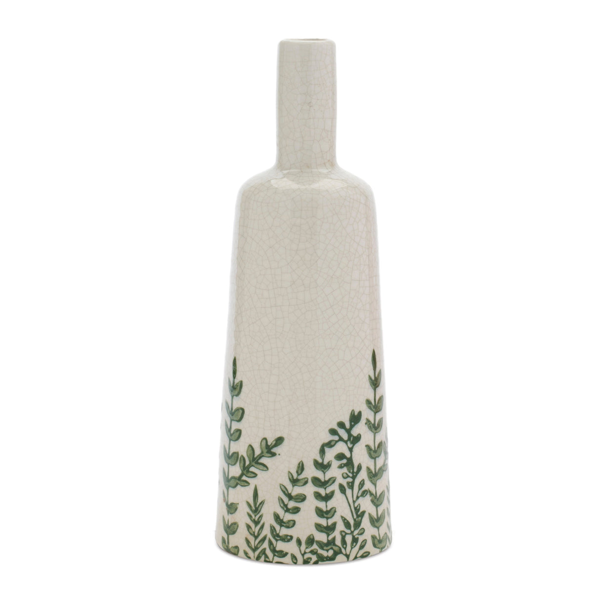 Botanical Stoneware Vase 13"H