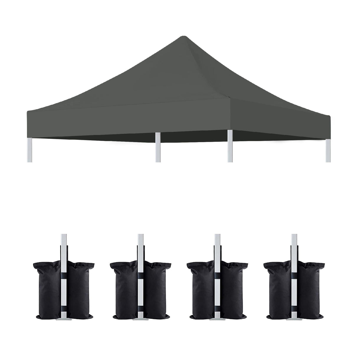Canopy Replacement Top with 4 Pack W8 Bags, Pop Up Tent Cover Only, Frame Not Included