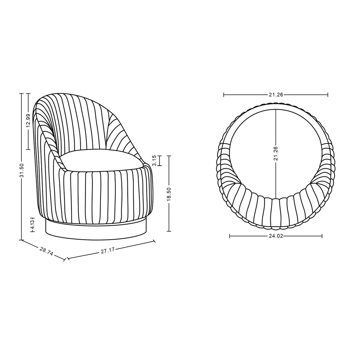 Leela - Swivel Lounge Chair