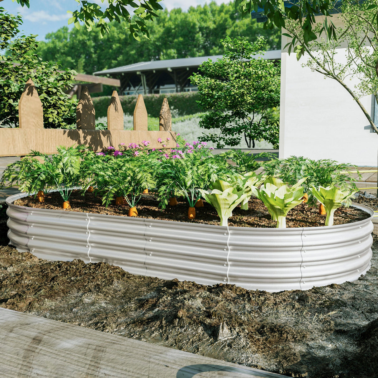 Heavy Duty Galvanized Raised Garden Bed Kit 8x4x1ft