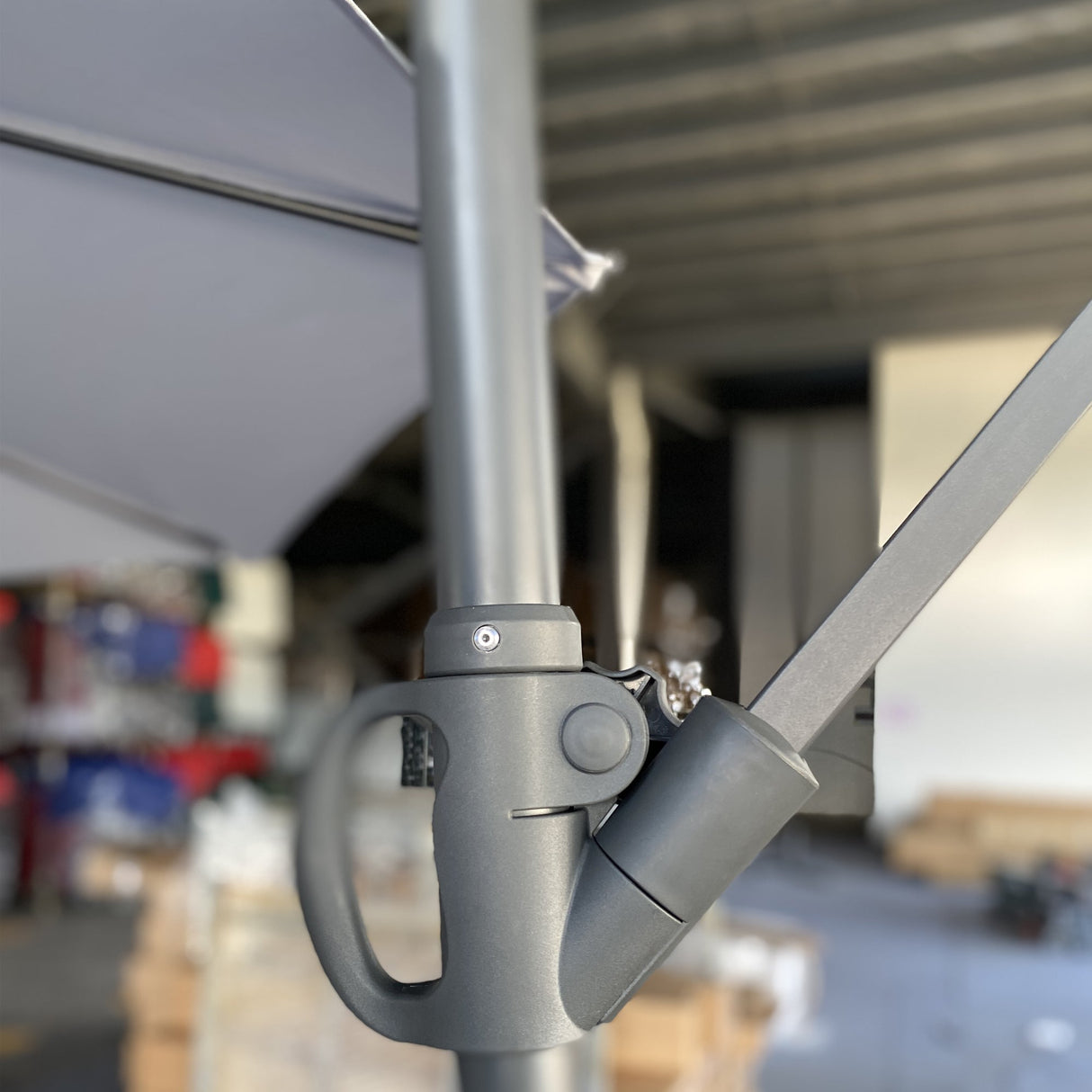 10 ft Offset Cantilever Patio Umbrella with Crank - Gray