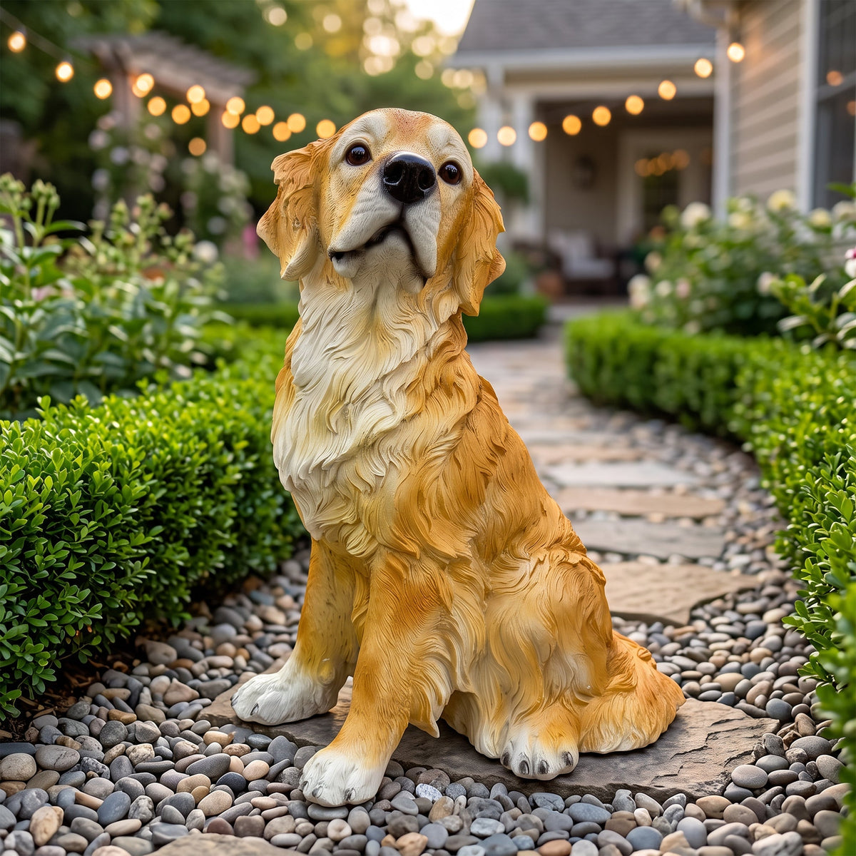 Golden Retriever Garden Statue