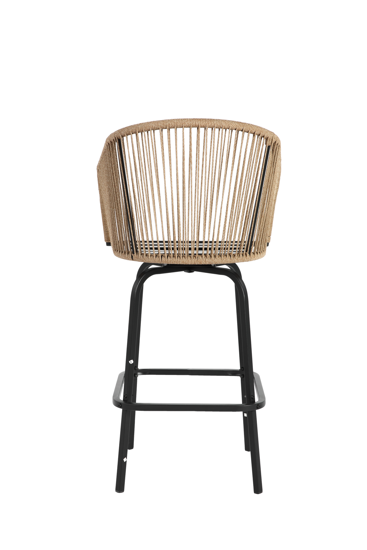 All-Weather Bar Stools with Elegant Woven Detailing – Set of Four