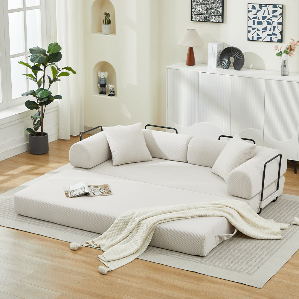 Folding Sofa Bed Convertible Couch with 2 Pillows