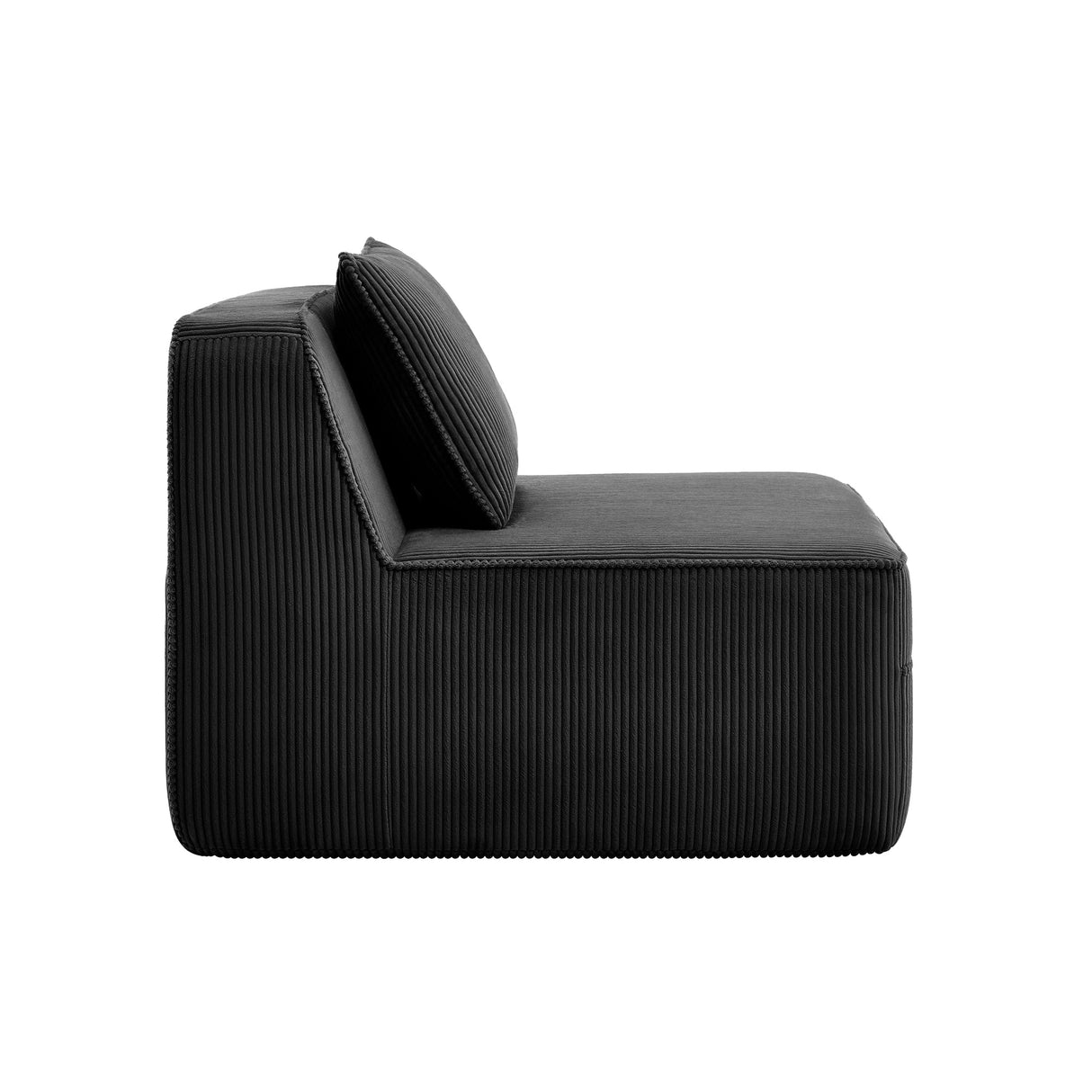 Armless Sofa With Pillow Corduroy