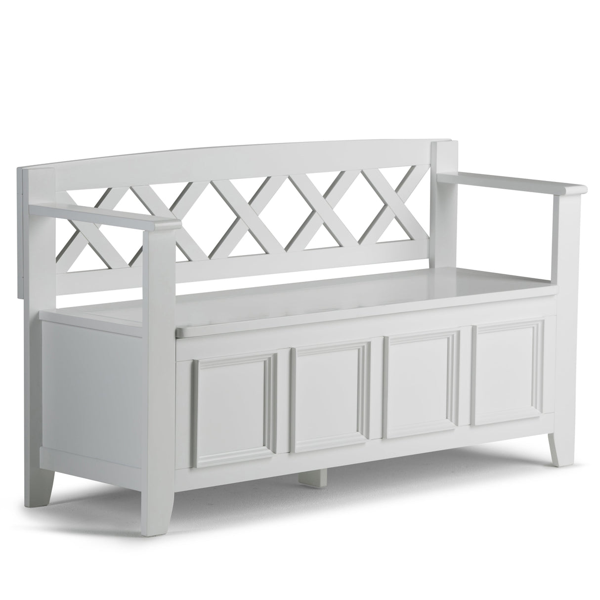 Amherst Solid Wood Entryway Storage Bench in White