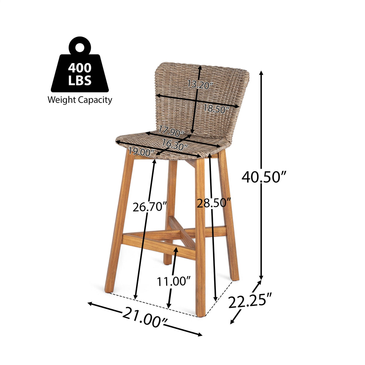 Lymington Outdoor Bar Stool (Set of 2)