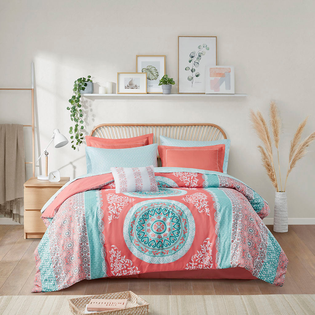 Twin Boho Comforter Set with Bed Sheets