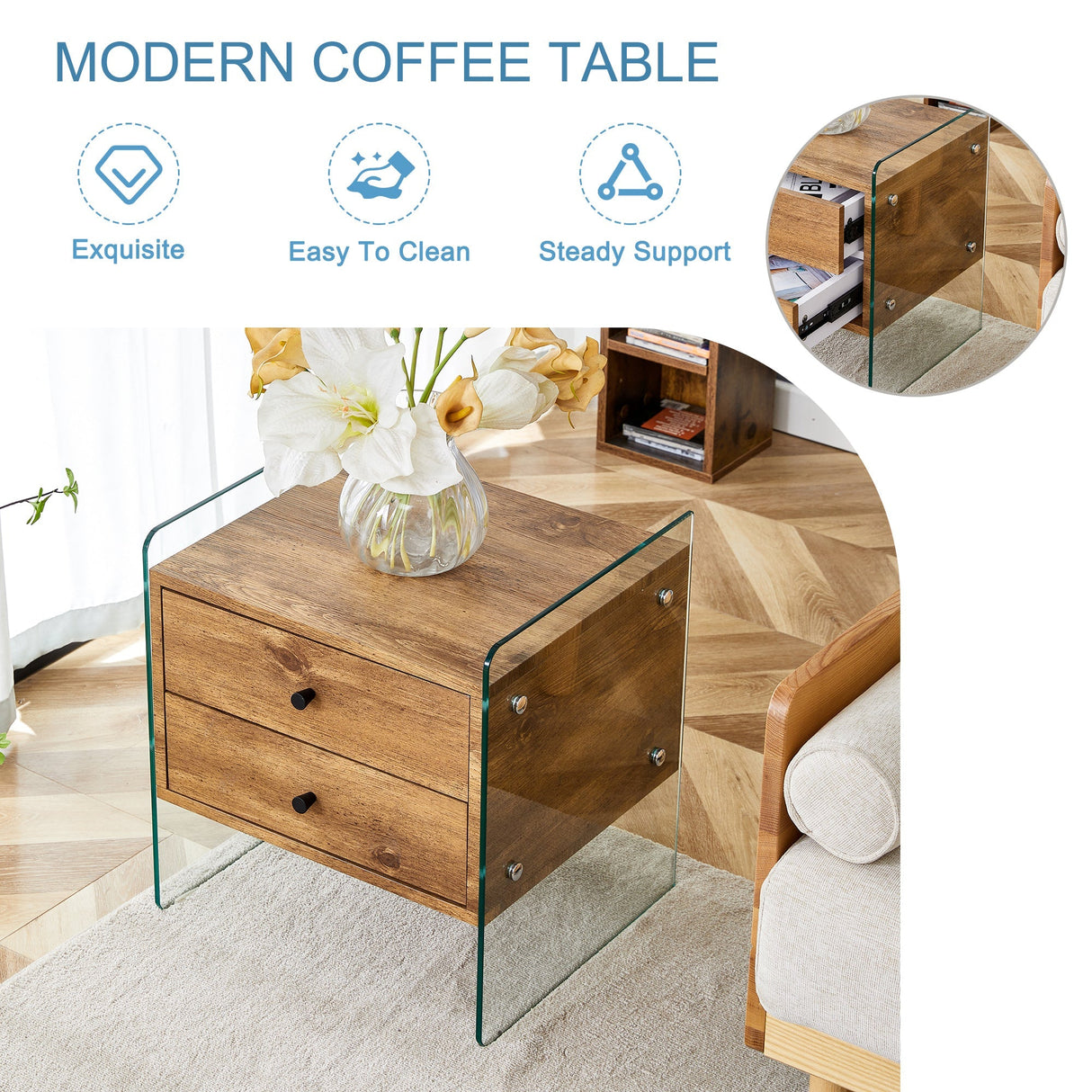 Double-Drawer Bedside Table