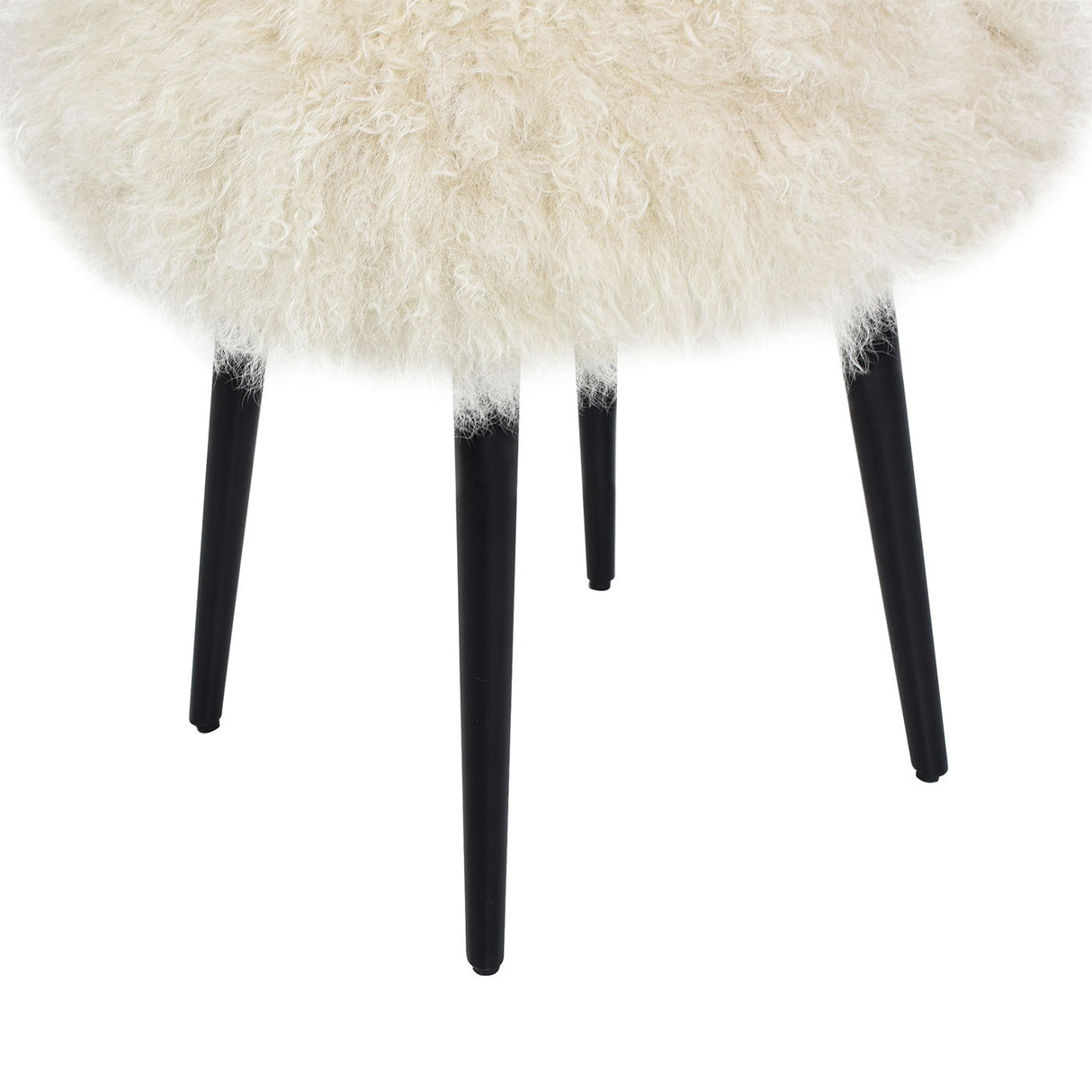 Alberta Mongolian Sheepskin Round Ottoman