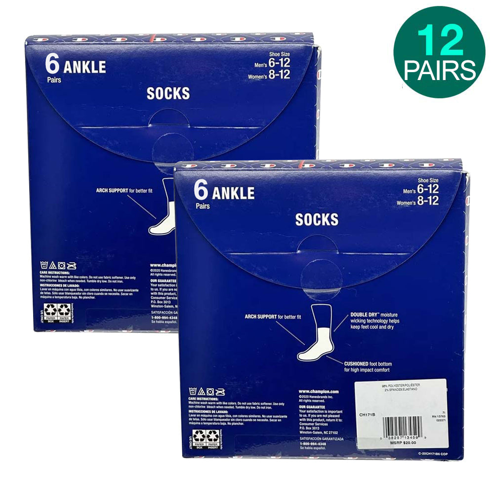 12-Pack Champion Ankle Socks
