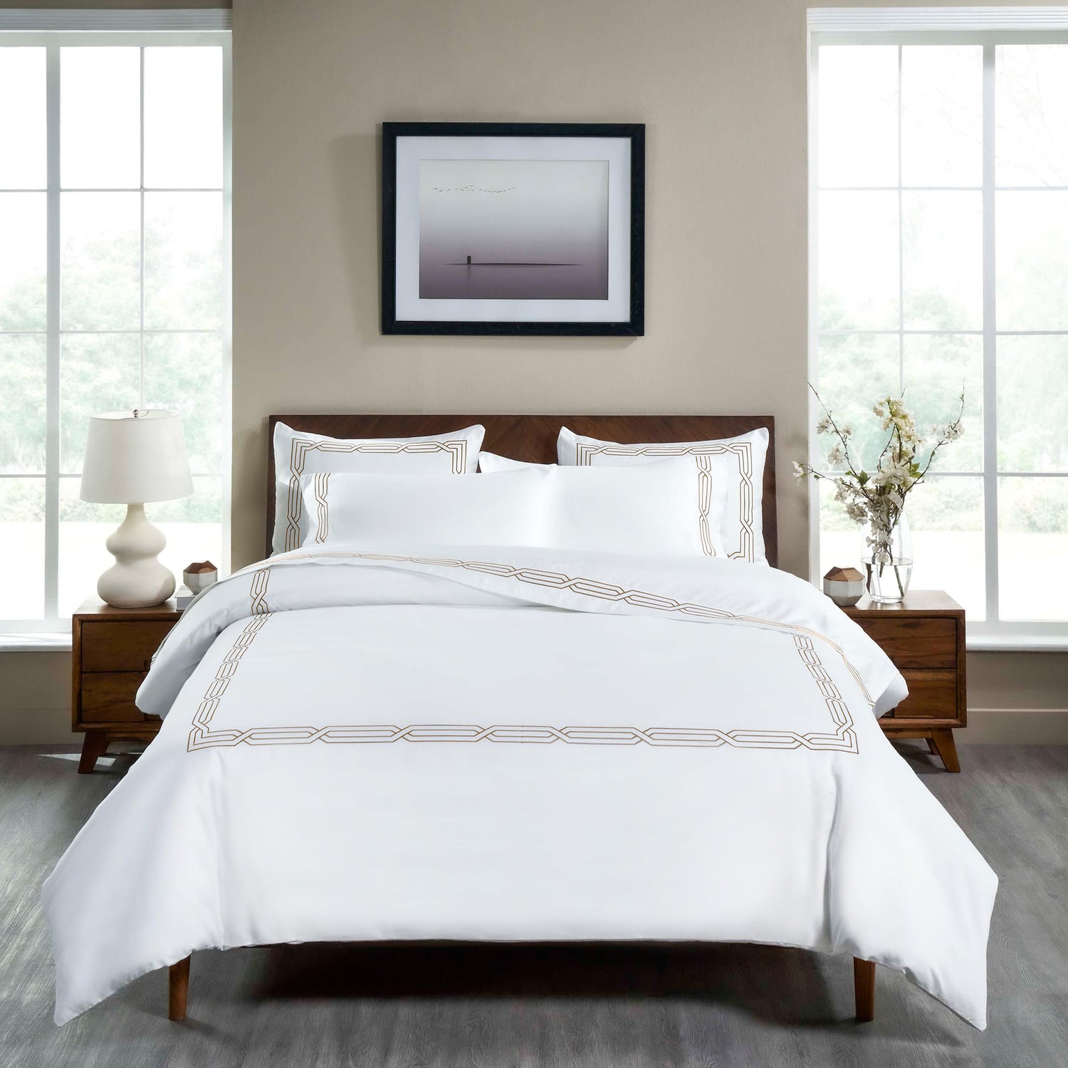 1200 Thread Count Egyptian Cotton Embroidered Duvet Cover Set - Egyptian Cotton Duvet Cover Set by Superior