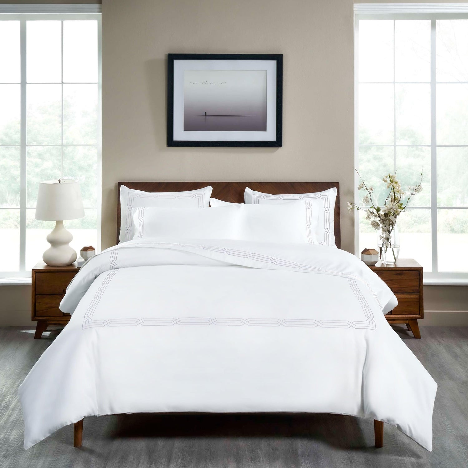 1200 Thread Count Egyptian Cotton Embroidered Duvet Cover Set - Egyptian Cotton Duvet Cover Set by Superior