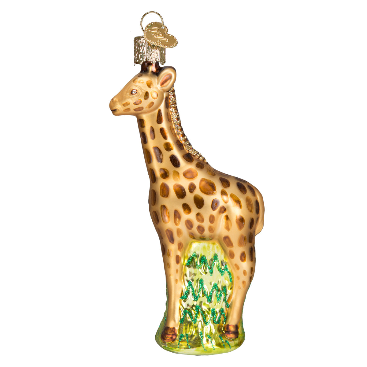Baby Giraffe Ornament Hand-Blown Glass 4.5x2.5x4.75 Inches
