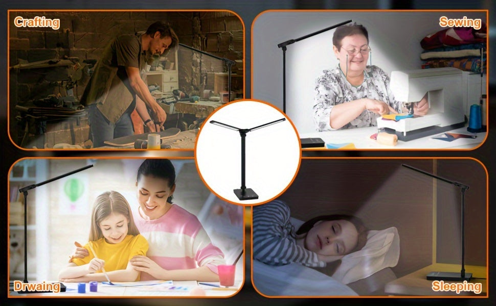 Adjustable LED Desk Lamp – Touch Dimmable Gooseneck Light for Office & Reading