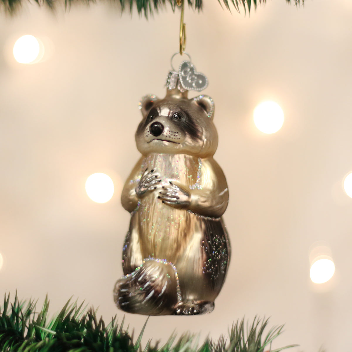 Raccoon Ornament 3.5 x 1.75 x 2 Inches