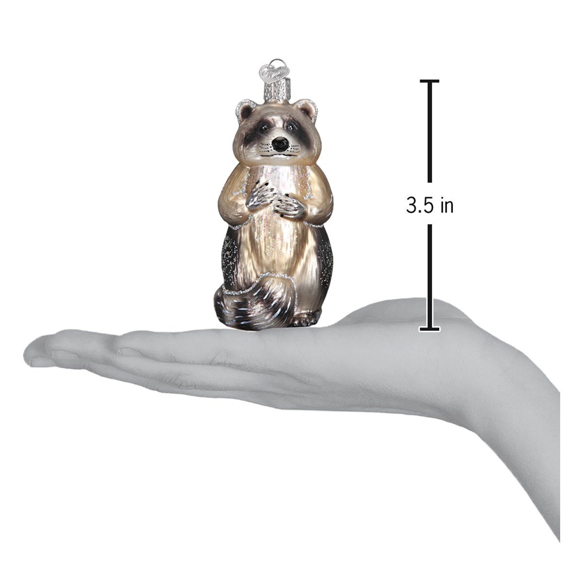 Raccoon Ornament 3.5 x 1.75 x 2 Inches