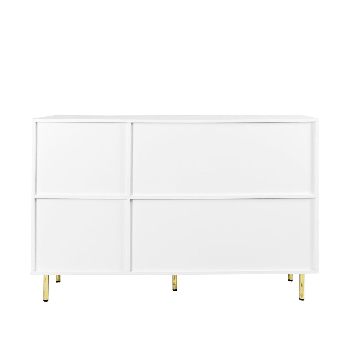 3 Door Large Storage Sideboard With Handles For Kitchen, Dining Room And Living Room, Accent Buffet Cabinet, Coffee Bar Sideboard Cabinet With 3 Doors - White / Gold