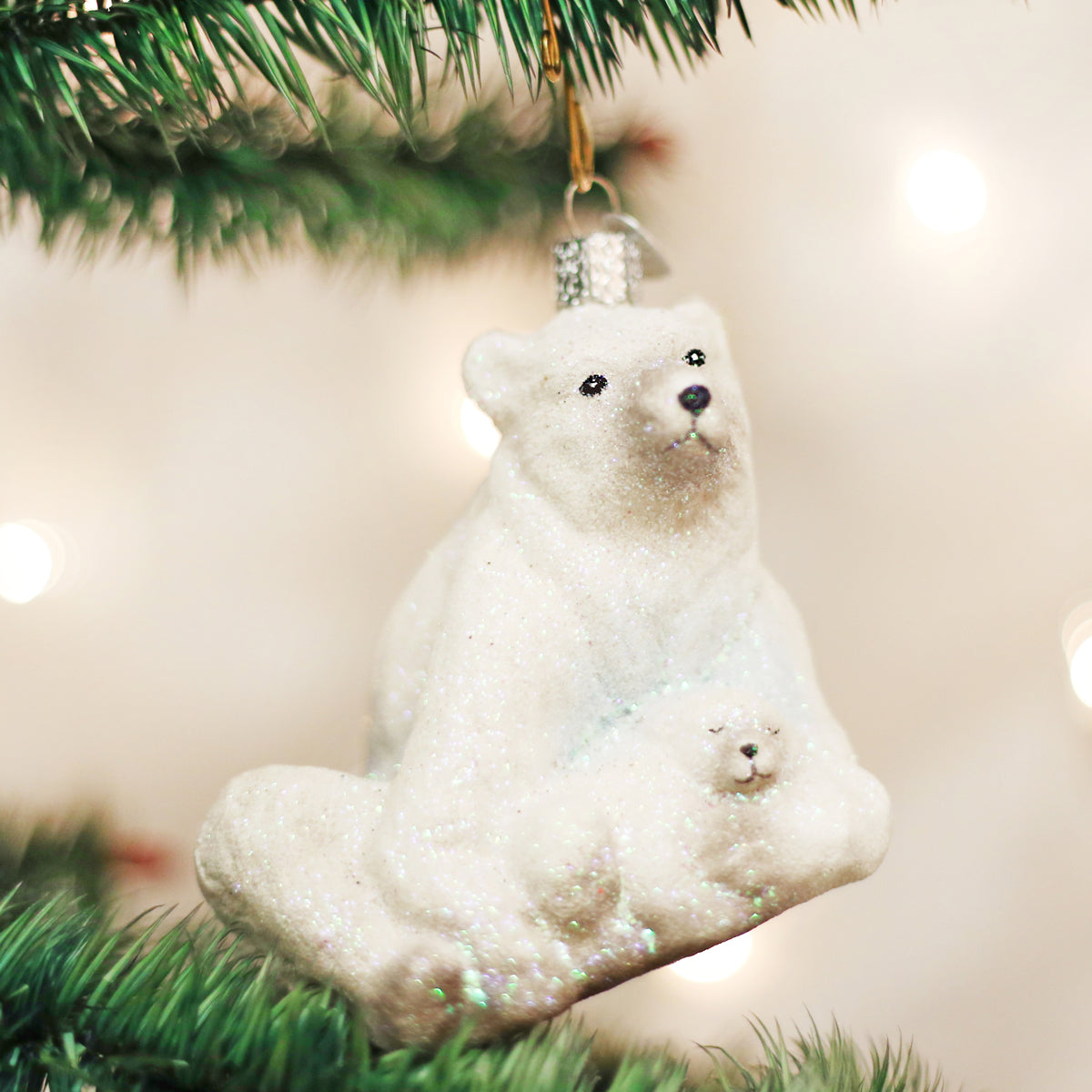 Polar Bear With Cub Figurine