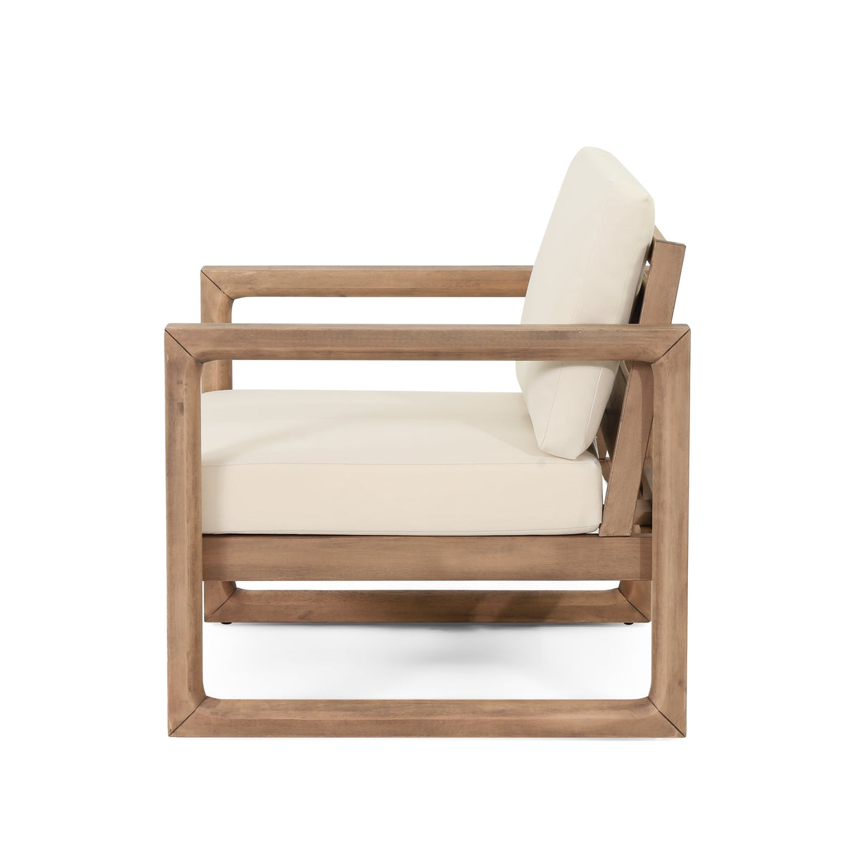 Set of 2 Outdoor Acacia Wood Patio Club Chair