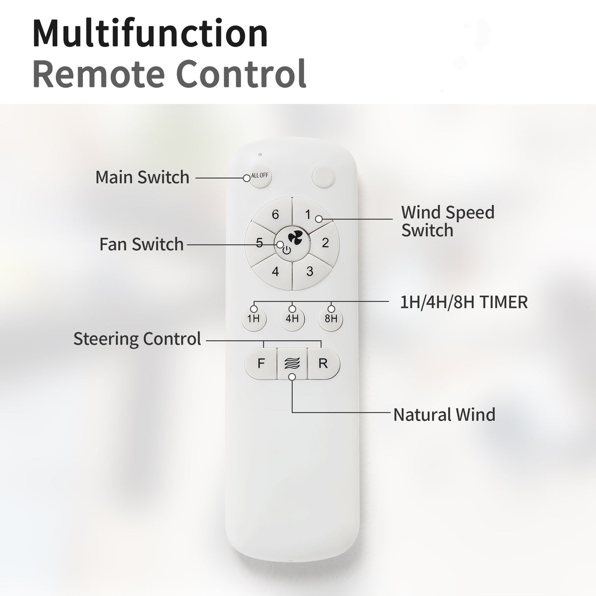 52 Inch Indoor Ceiling Fan with 6-Speed Remote and Reversible DC Motor