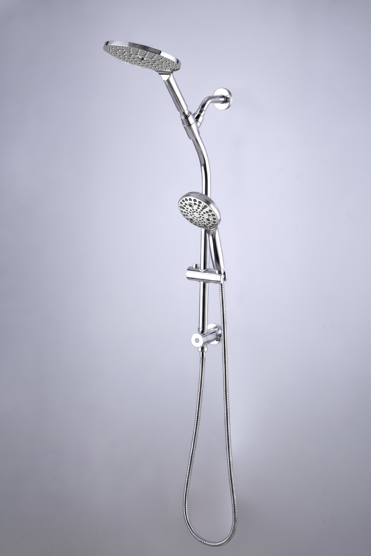 High Pressure Dual Shower Head Set - 26 Inch Tool-Free Adjustable Slide Bar,10 Spray Settings and Handheld.