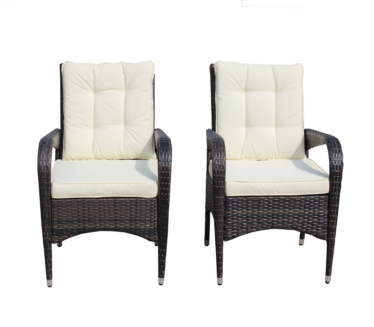 2-Piece Liberatore Dining Chairs with Beige Cushions