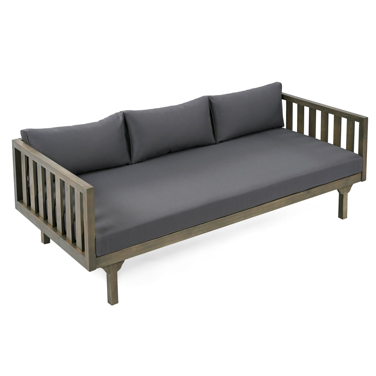 Claremont 3 Seater Daybed with Slat Paneling and Water-Resistant Cushions