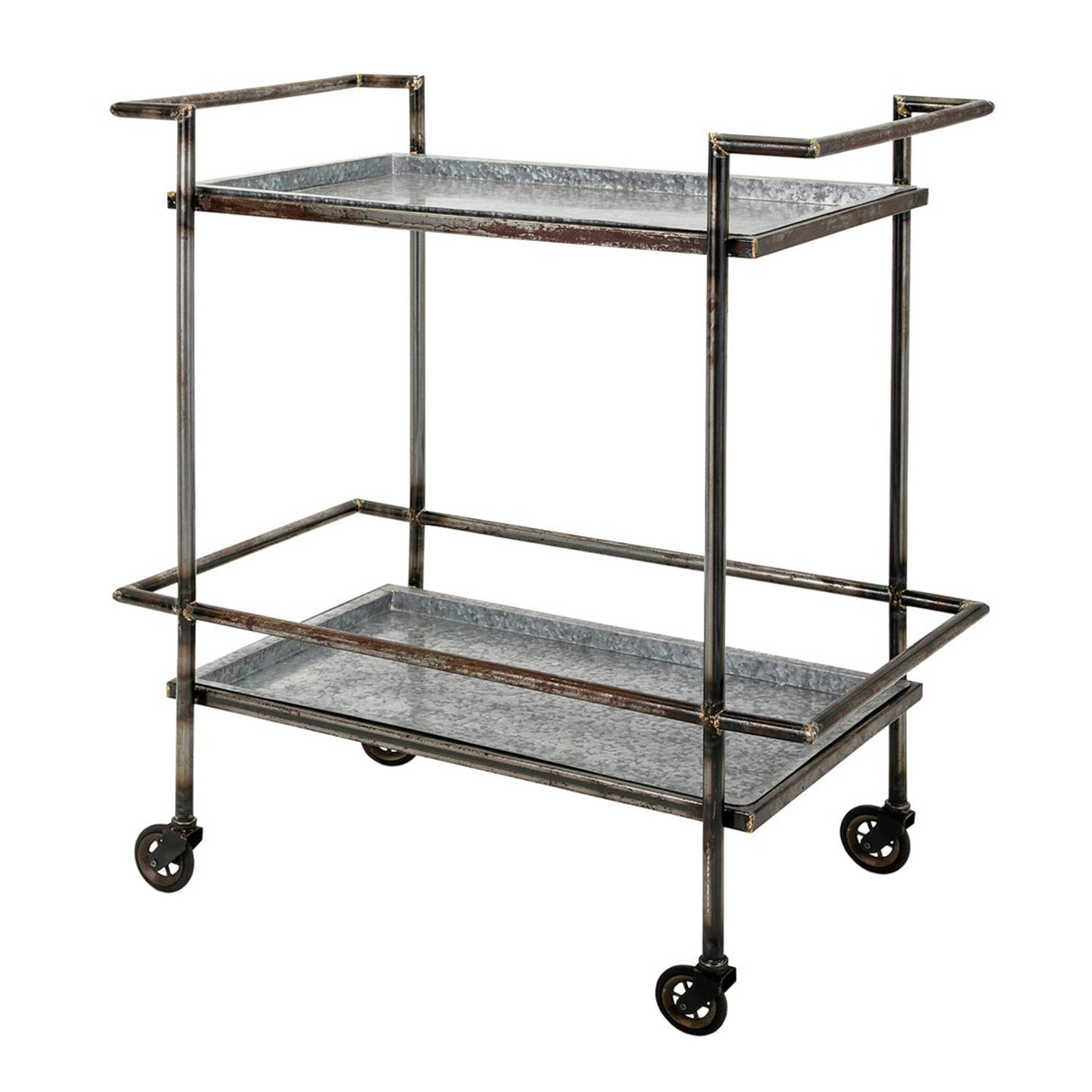 30.7x17.1x34.6'-Percy-Galvanized-Metal-Bar-Cart-in-Gray-&-Black-Bar-Carts