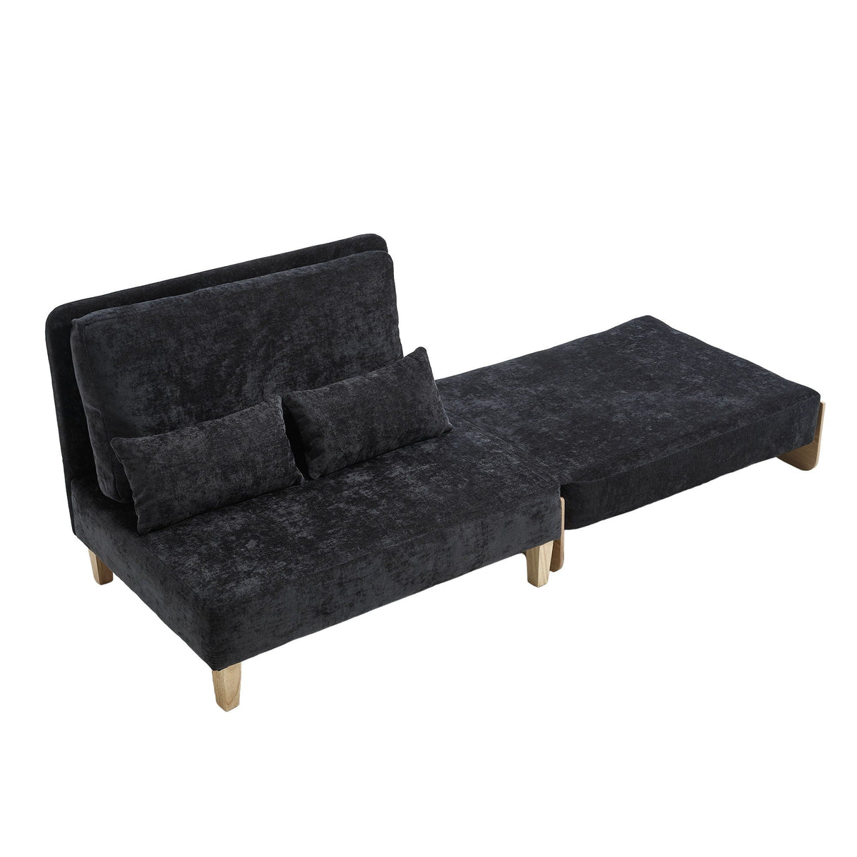 Mid Century Modern Foldable Sofa Bed, 3 In 1 Convertible Sleeper With 3 Pillows