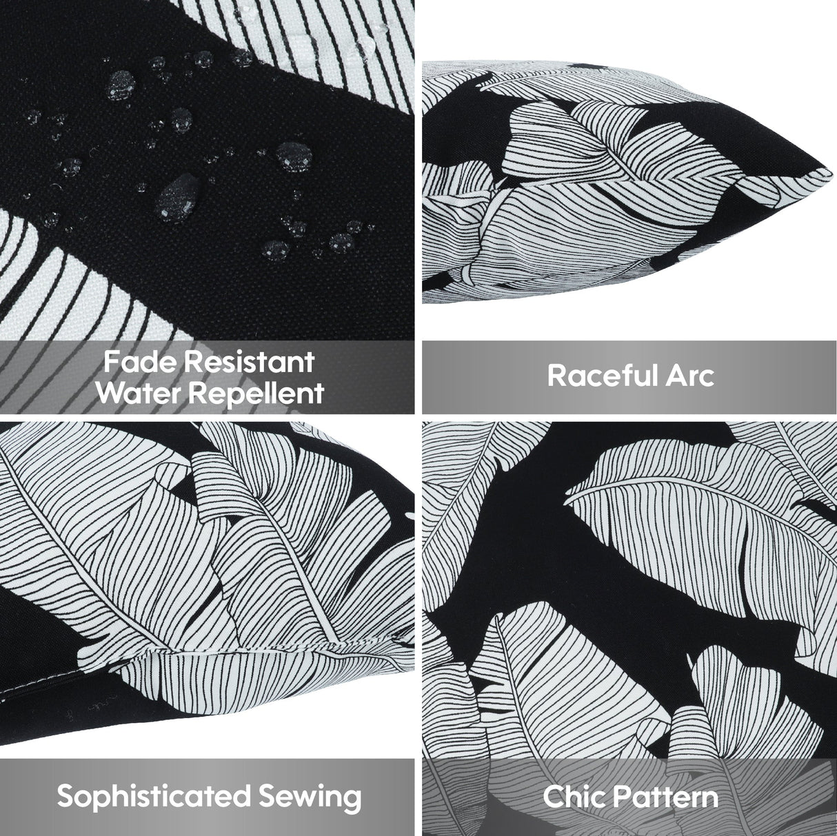 2 Pack Outdoor Throw Pillows, Waterproof & Fade-Resistant (18x18 Inch)