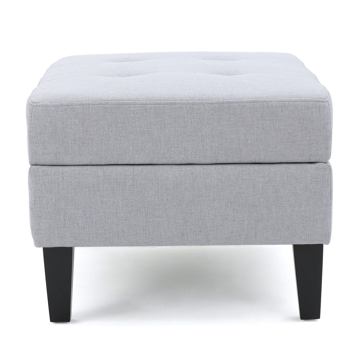 Storage Ottoman With Birch Wood Legs And Cushioned Top For Comfort
