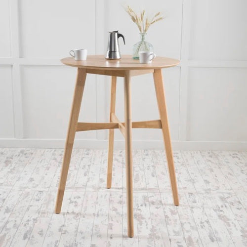 Mid-Century Modern Round Bar Table with Tapered Legs - 42" High