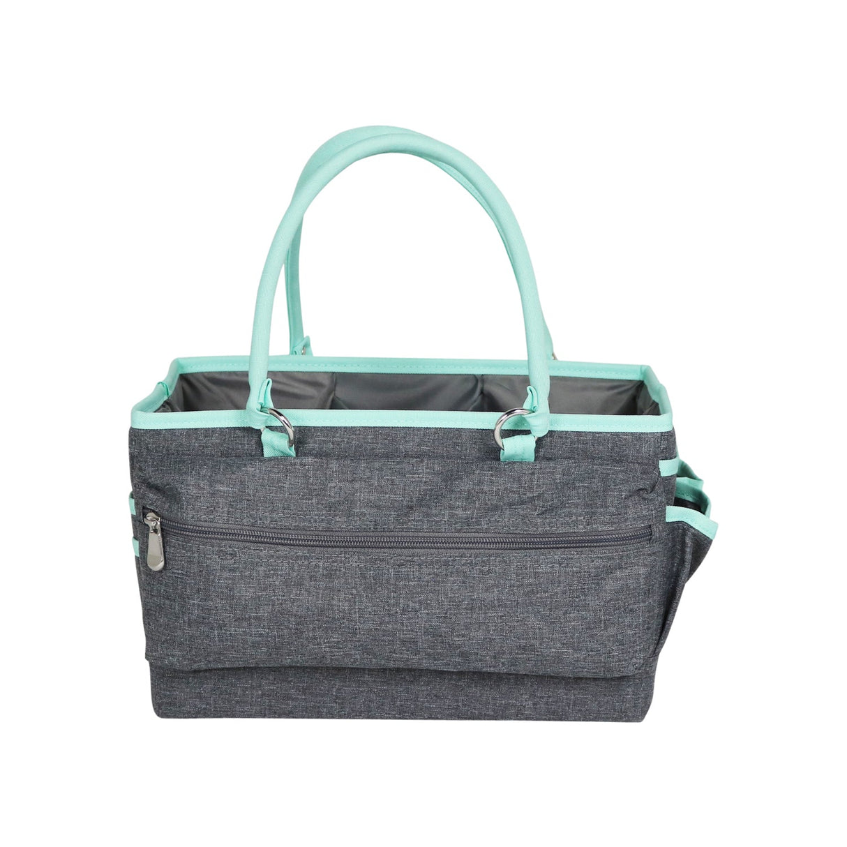Deluxe Store & Tote Craft Organizer, Grey & Heather Teal