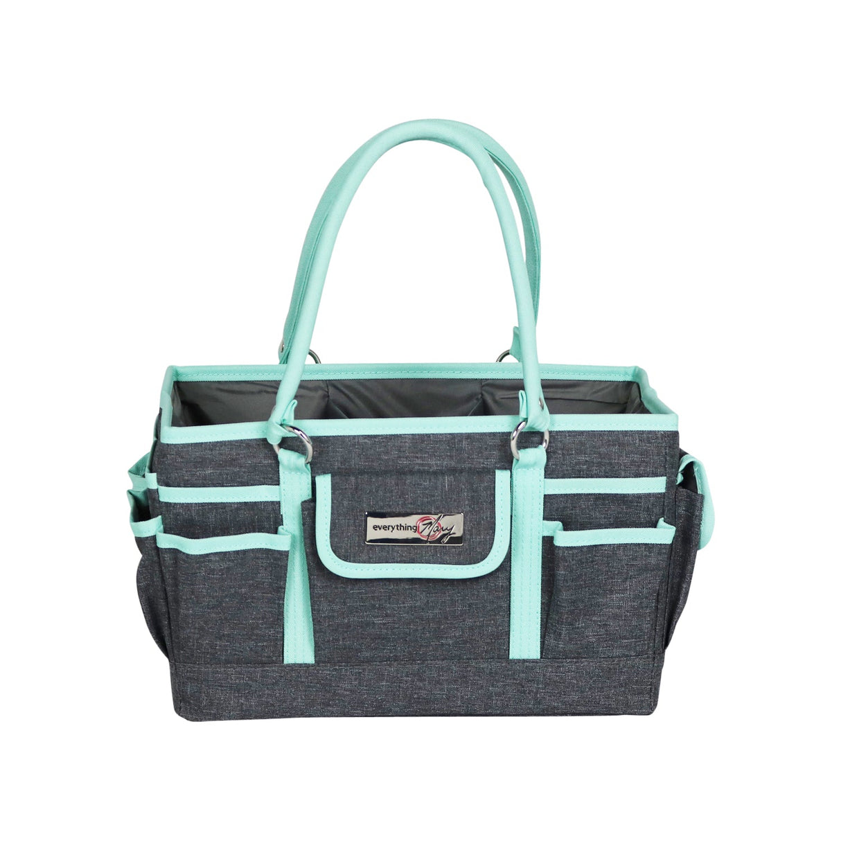 Deluxe Store & Tote Craft Organizer, Grey & Heather Teal