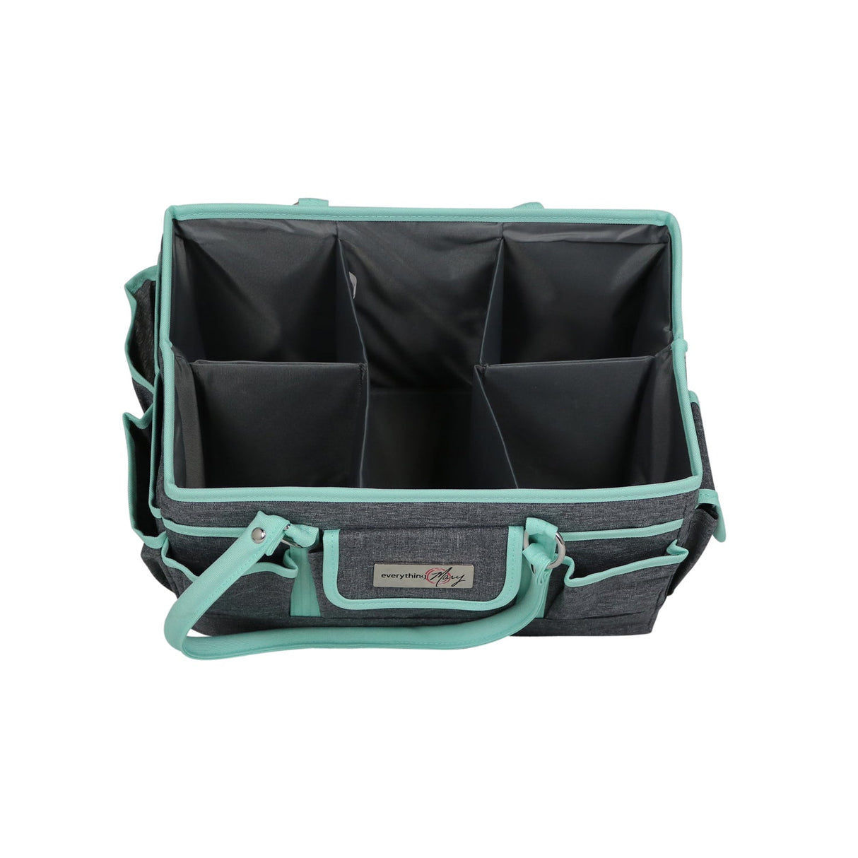 Deluxe Store & Tote Craft Organizer, Grey & Heather Teal