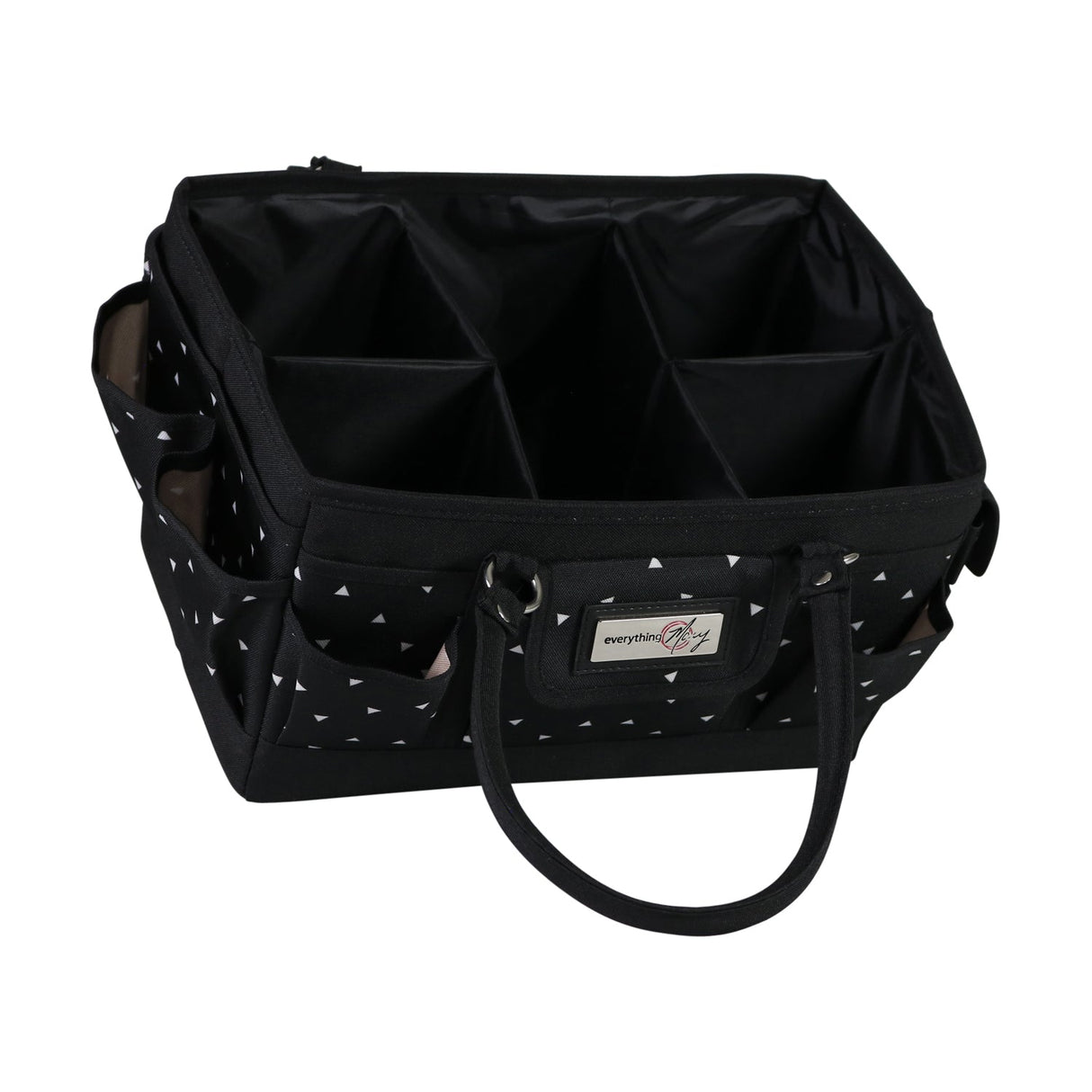 Deluxe Store & Tote Craft Organizer, Black & White Triangles