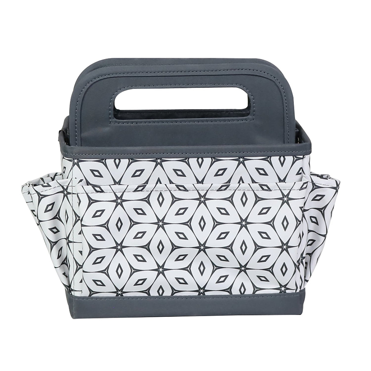 Everything Mary Collapsible Desktop Craft Caddy, Grey Geometric – Polyester Craft & Art Supply Organizer with 12 Storage Compartments
