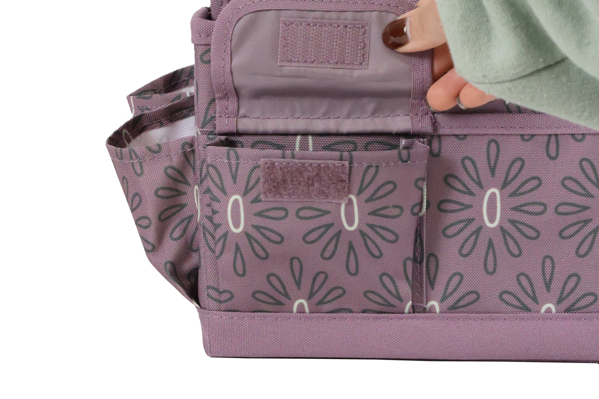 Everything Mary Collapsible Desktop Craft Caddy, Purple Geometric – Polyester Craft & Art Supply Organizer with 12 Storage Compartments