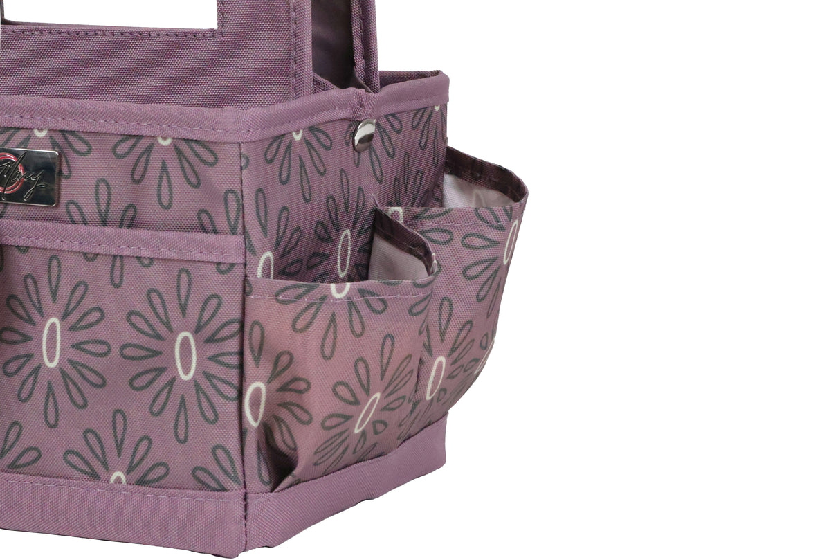Everything Mary Collapsible Desktop Craft Caddy, Purple Geometric – Polyester Craft & Art Supply Organizer with 12 Storage Compartments