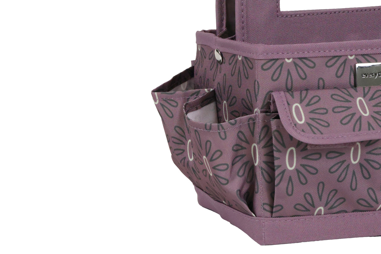 Everything Mary Collapsible Desktop Craft Caddy, Purple Geometric – Polyester Craft & Art Supply Organizer with 12 Storage Compartments