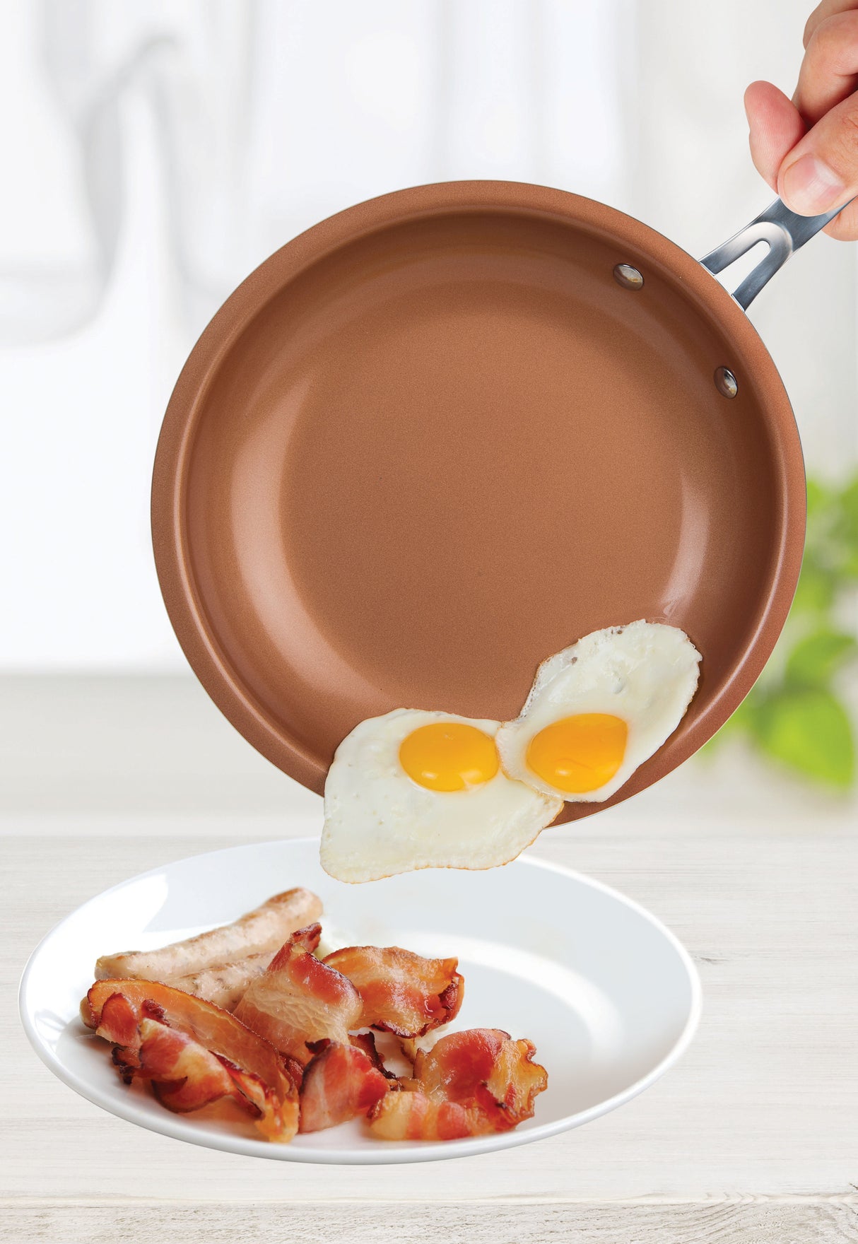 MASTERPAN Ceramic Nonstick Copper Color Frypan & Skillet, 10"