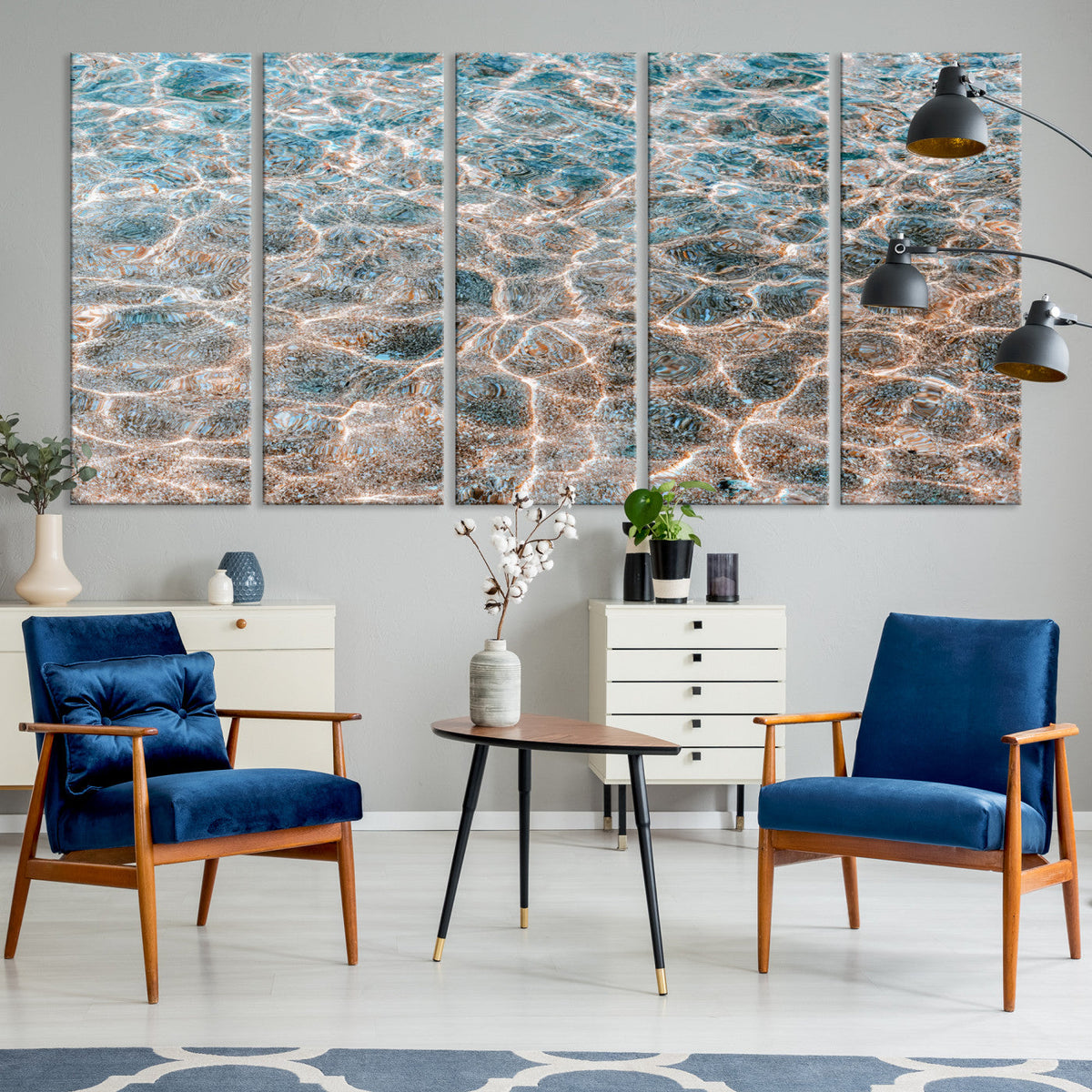 Clear Water Wall Art Canvas Print – Framed Sunlit Ocean